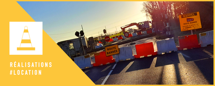 Mise à disposition de balises K16 et de panneaux temporaires afin d'alerter les riverains sur ce chantier de la SNCF.