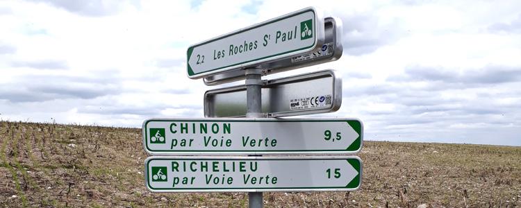 Panneaux directionnels pour la VOIE VERTE Chinon-Richelieu